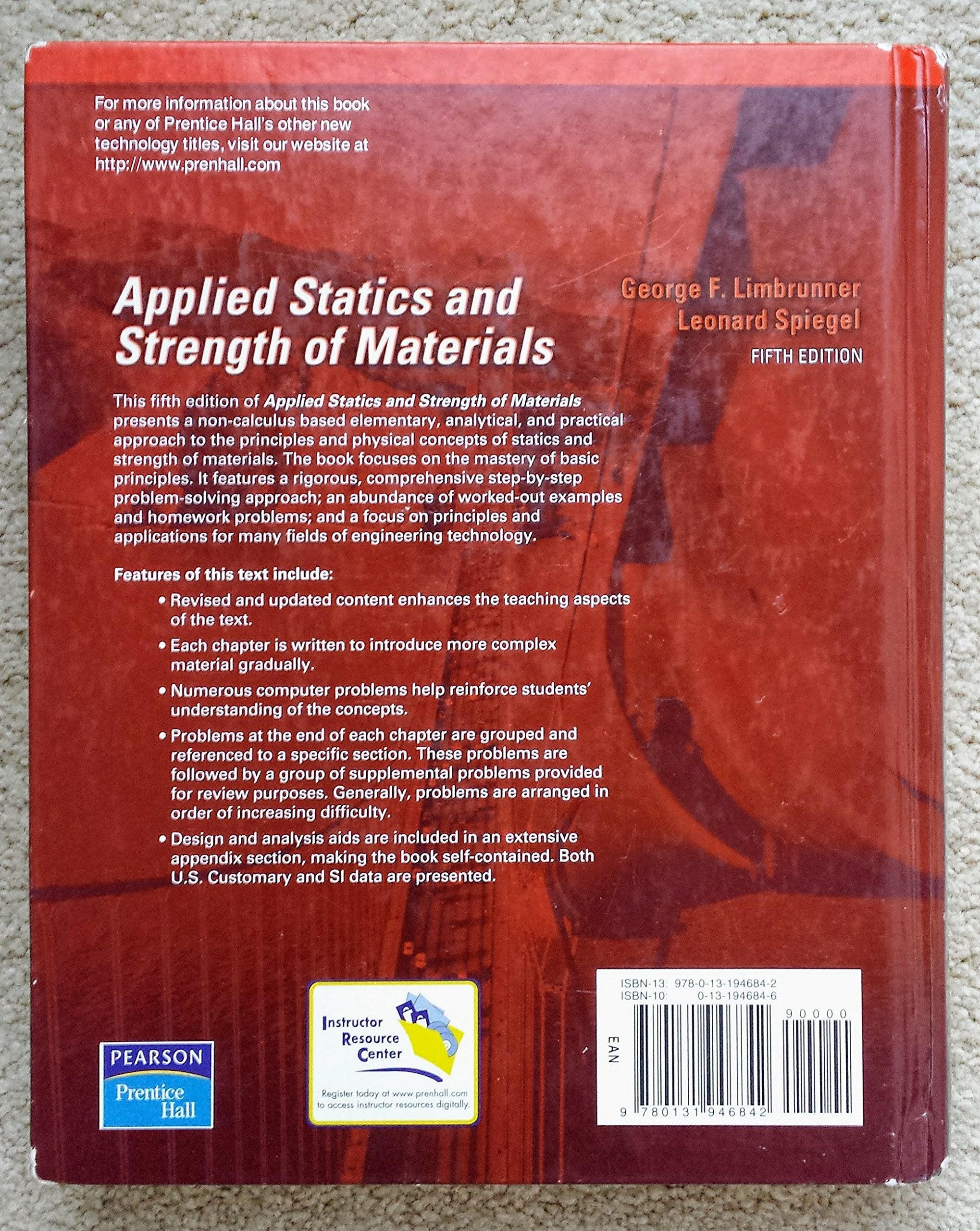 Applied Statics and Strength of Materials (5th Edition),Used
