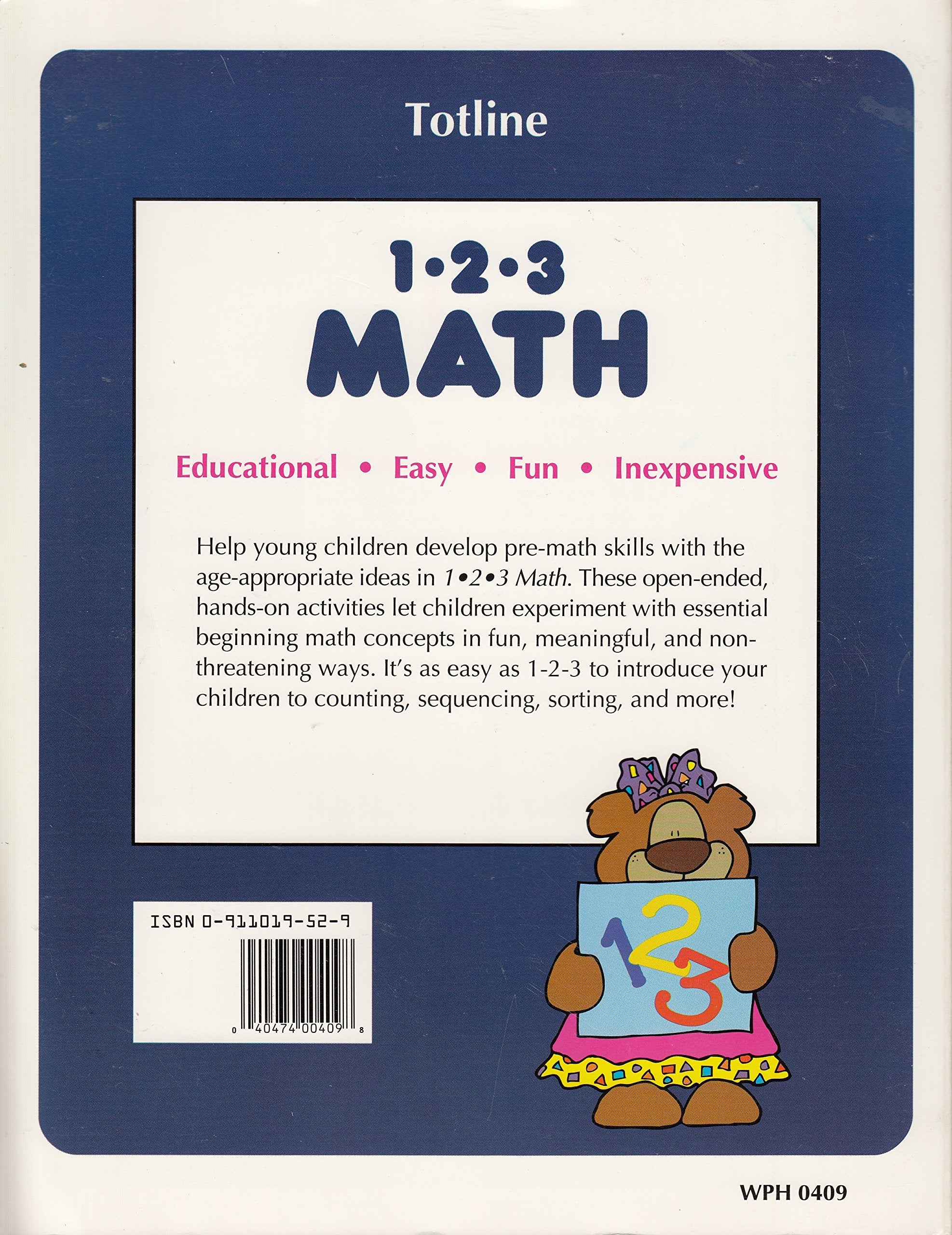 Totline 123 Math: PreMath Activities for Working With Young Children (123 Series, Math: Ages 36),Used