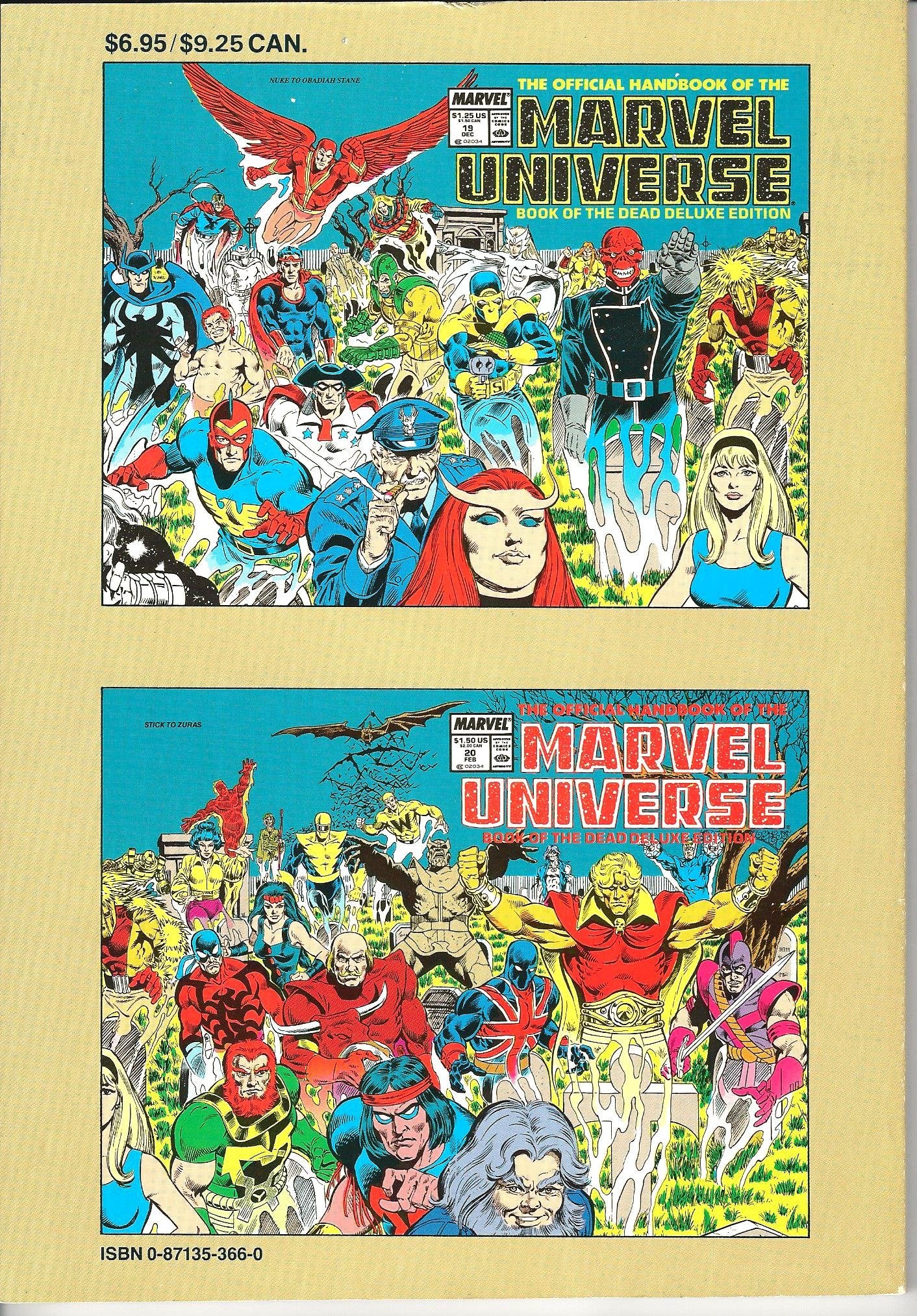 The Official Handbook of the Marvel Universe: Book of the Dead, Vol. 10 Phantom Eagle to Zuras,Used