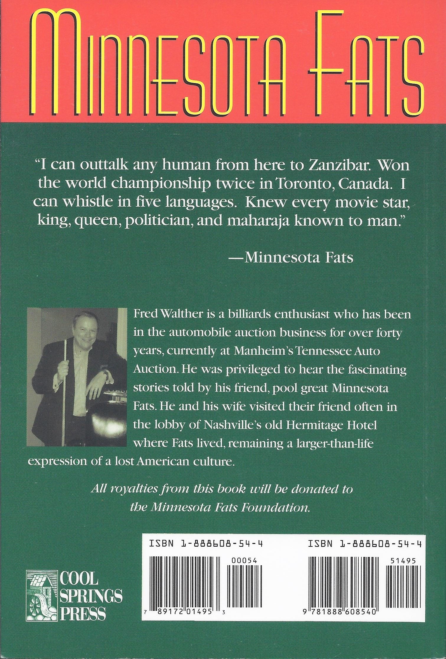 Minnesota Fats: Never Behind the Eight Ball,Used