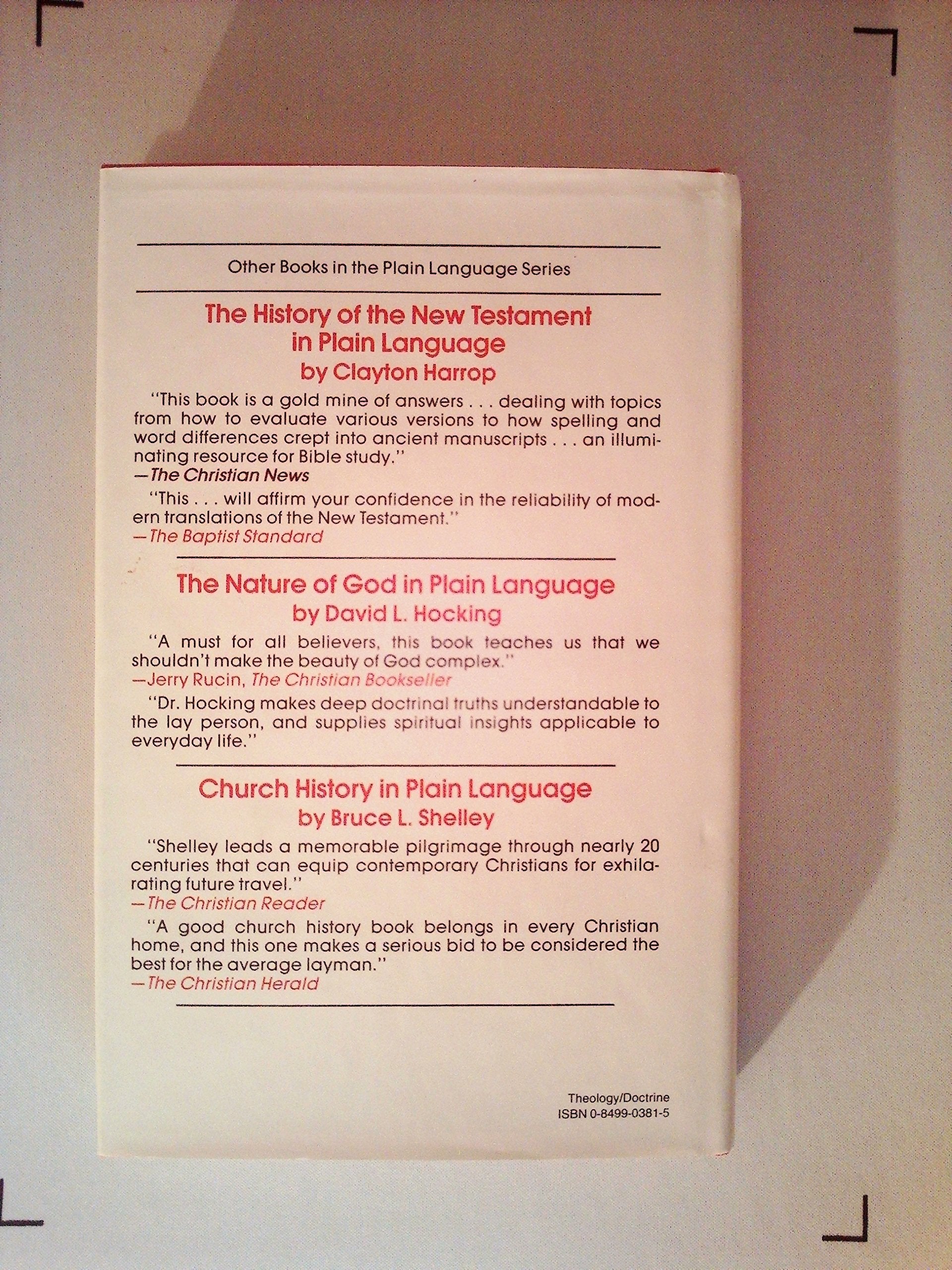 Christian theology in plain language,New