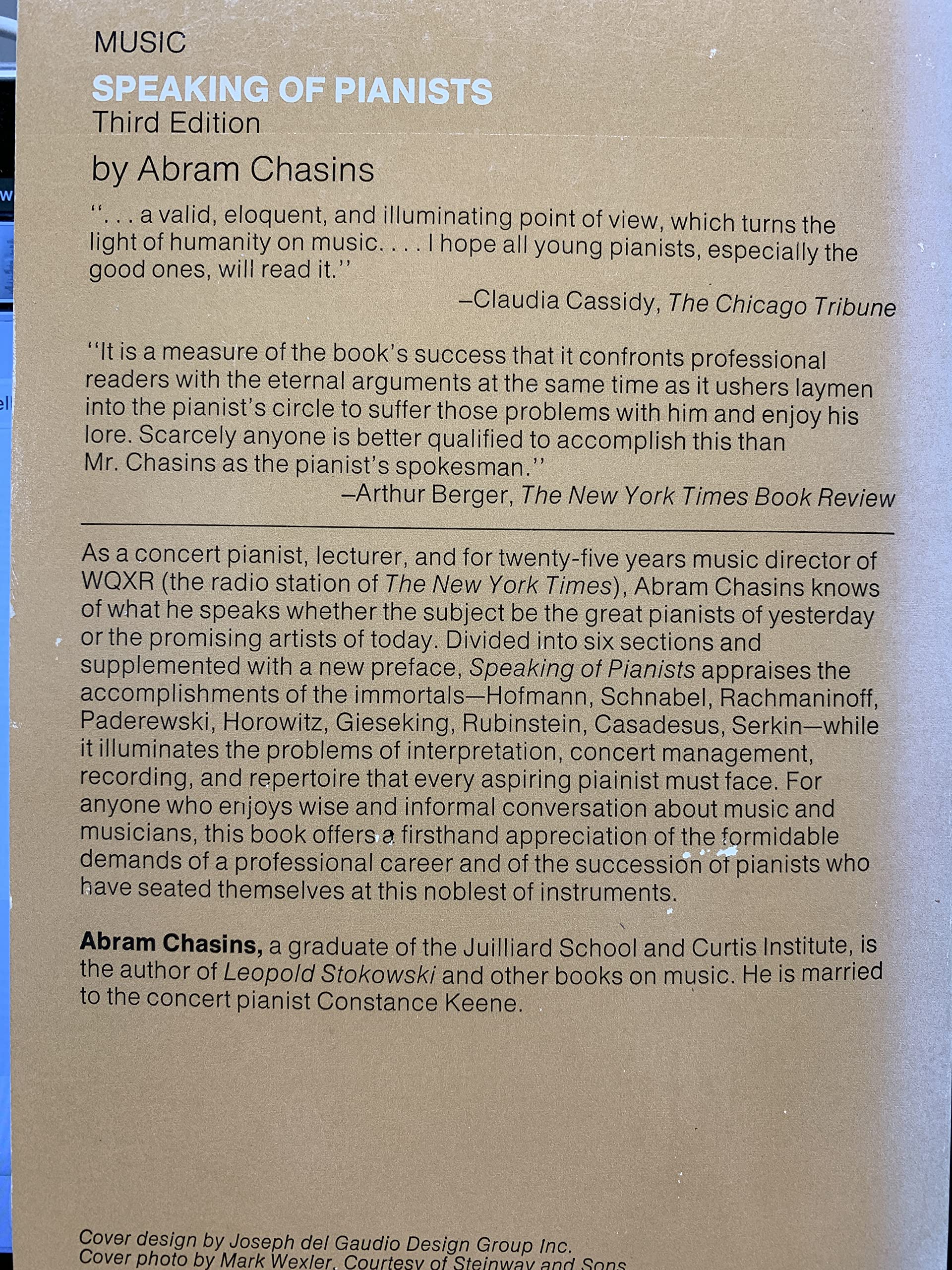 Speaking Of Pianists: Third Edition,Used