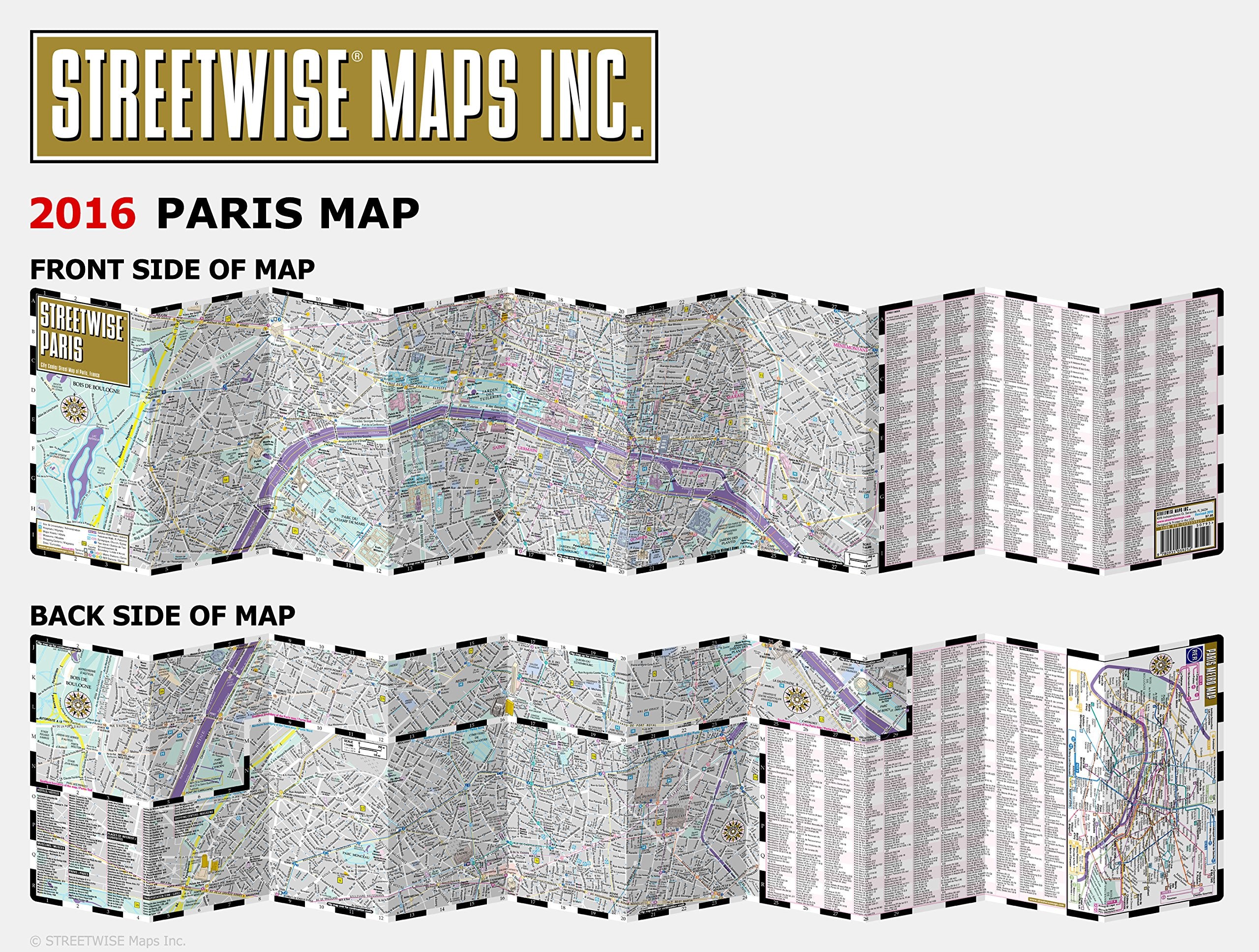 Streetwise Paris Map Laminated City Center Street Map of Paris, France,New