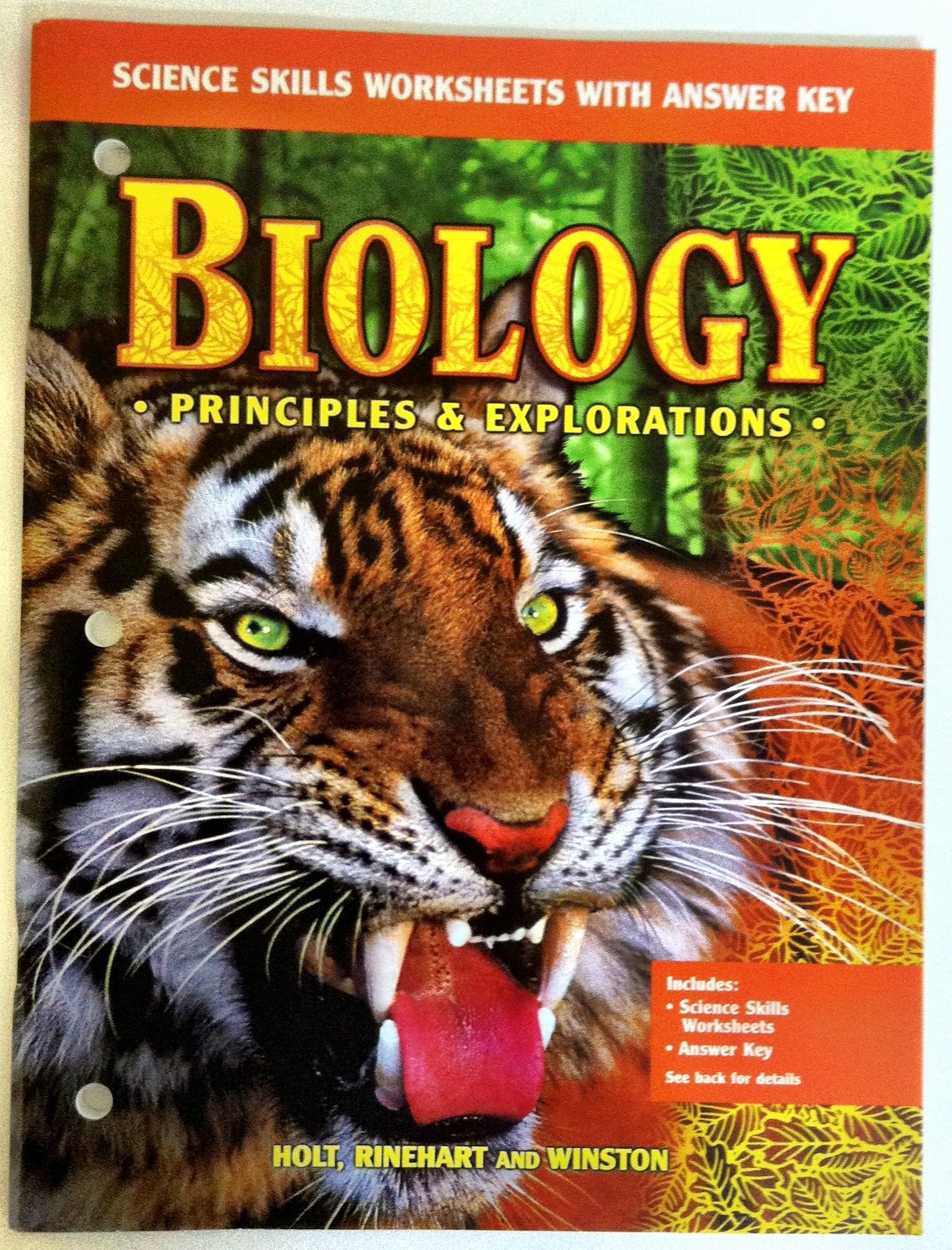 Biology Principles & Explorations: Science Skills Worksheets With Answer Key,New