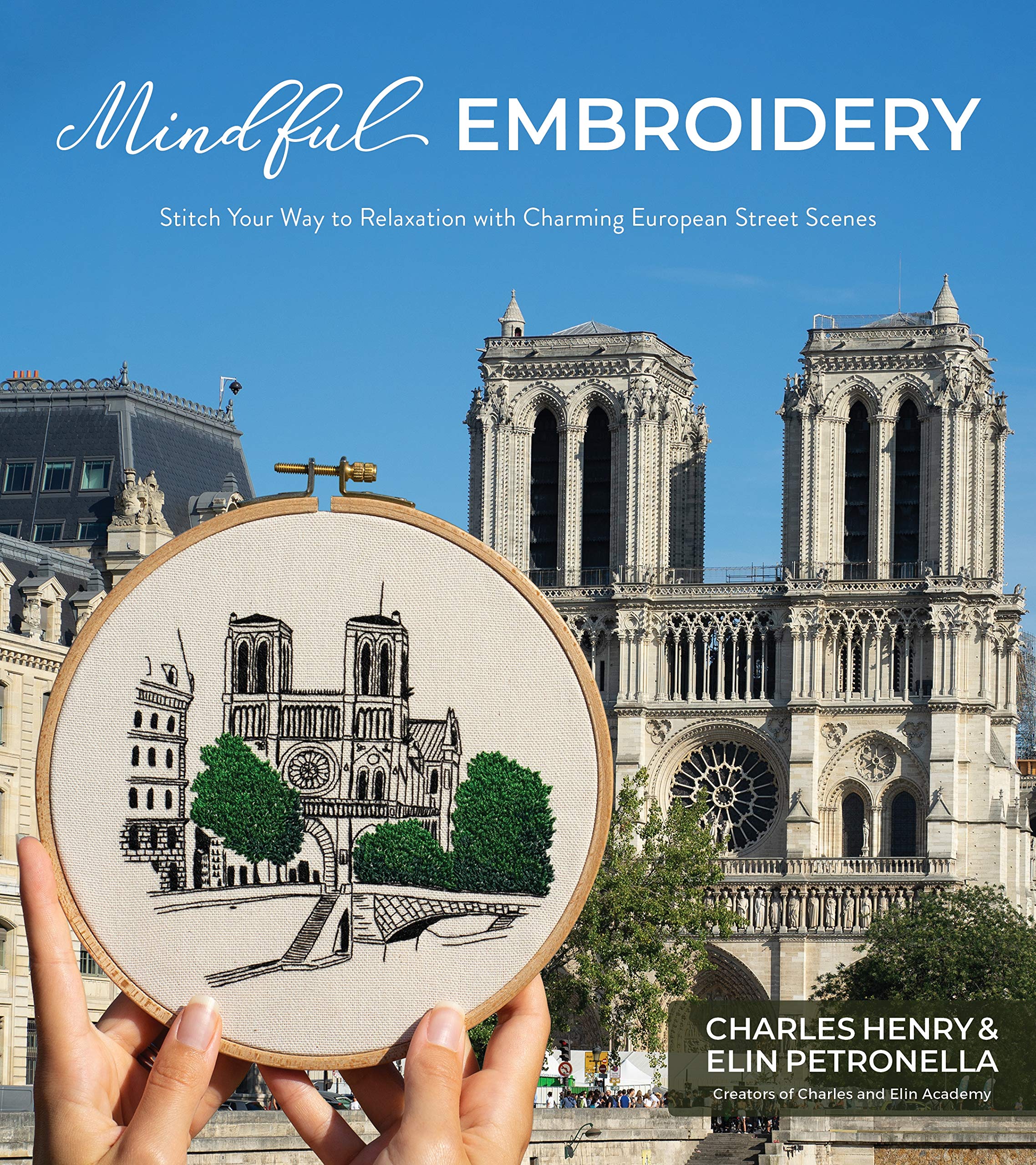 Mindful Embroidery: Stitch Your Way to Relaxation with Charming European Street Scenes,Used