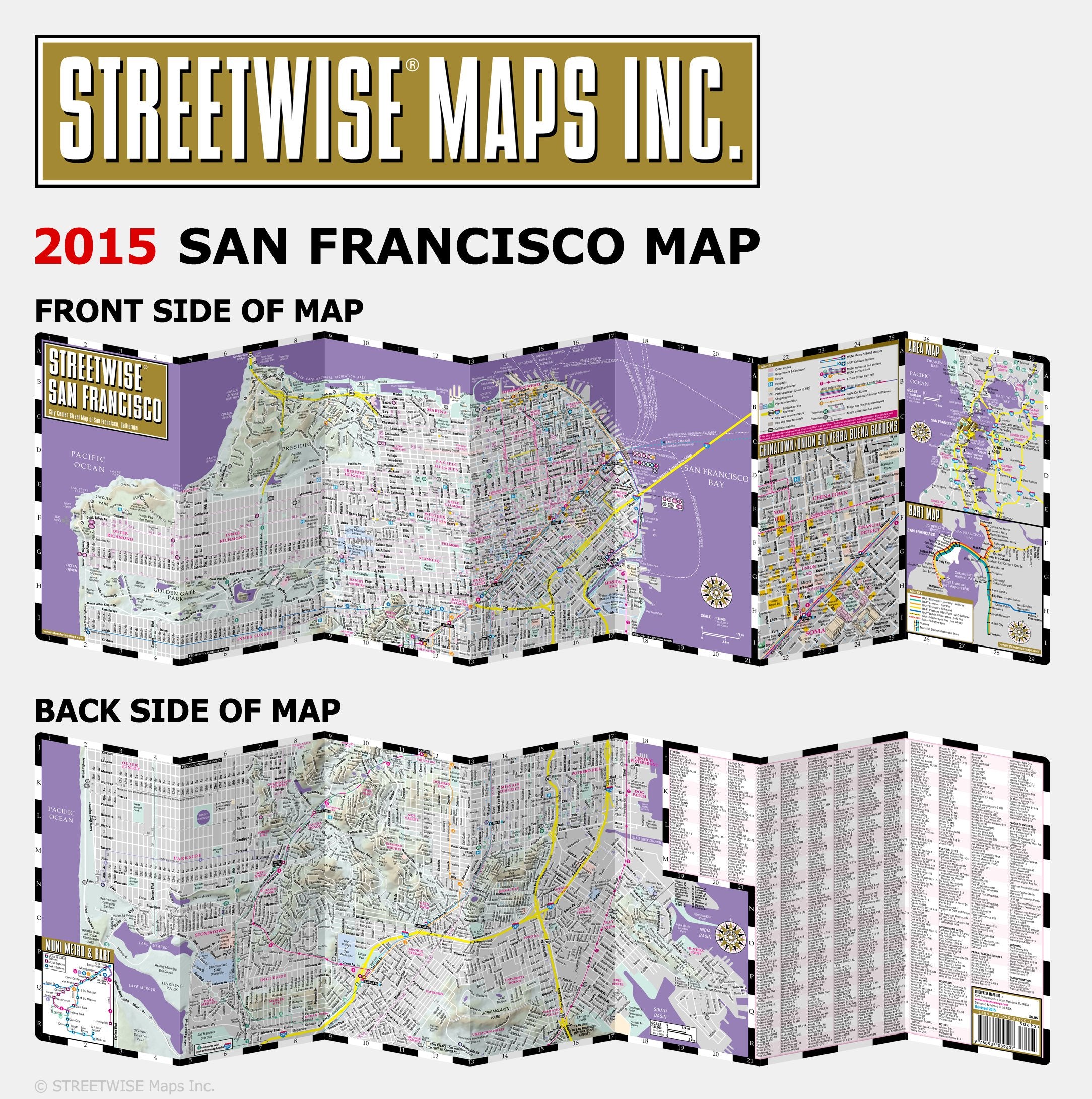 Streetwise San Francisco Map Laminated City Center Street Map of San Francisco, California Folding pocket size travel map wi,Used