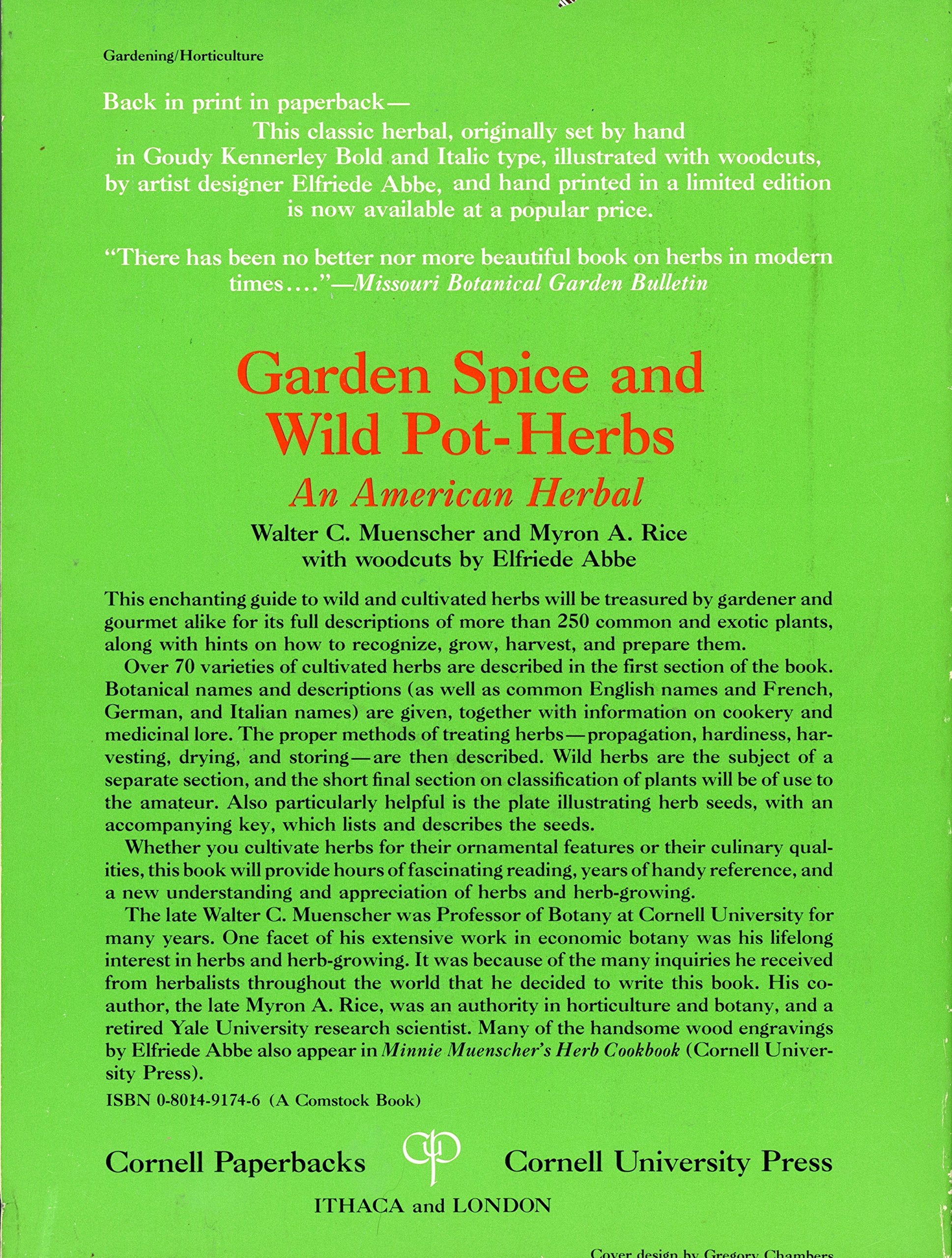 Garden Spice and Wild PotHerbs: An American Herbal (Comstock Series),Used