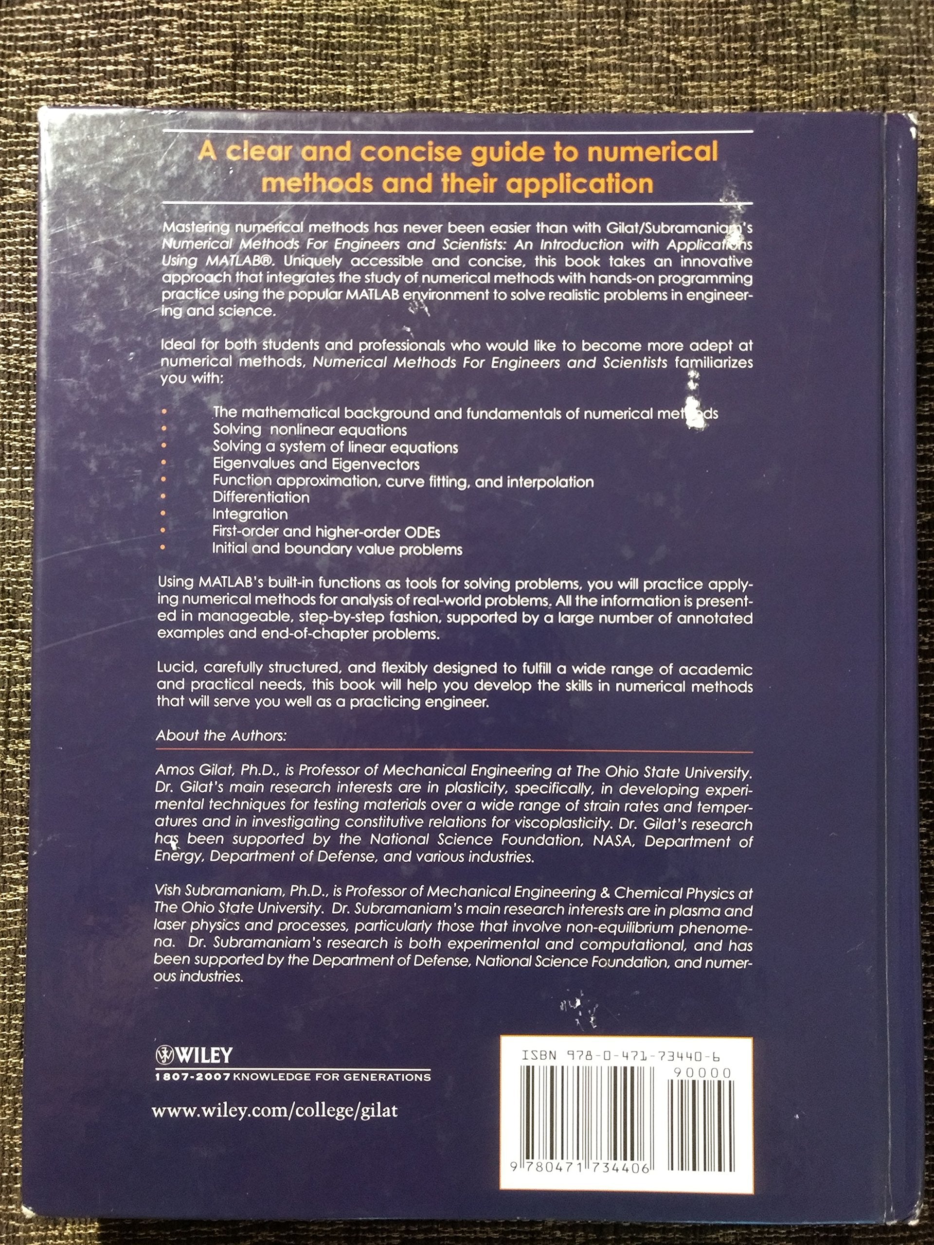 Numerical Methods for Engineers and Scientists: An Introduction with Applications Using MATLAB,Used