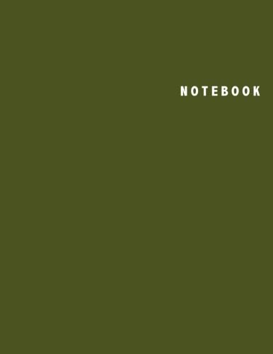 Notebook: Unlined/Plain Notebook  Large (8.5 x 11 inches)  106 Pages || Army Green Softcover,Used