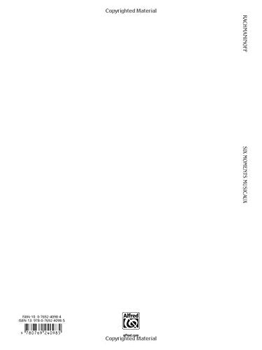 Rachmaninoff: Six Moments Musicaux, Op. 16 for Piano (Kalmus Edition),Used