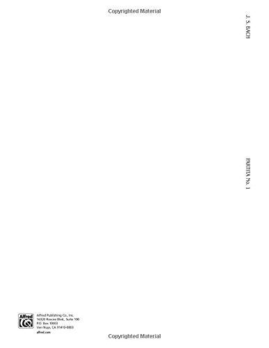 Partita No. 1 in Bflat Major (Kalmus Edition),New