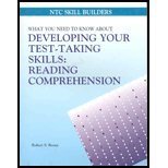 Reading Comprehension : What You Need to Know About Developing Your TestTaking Skills,Used