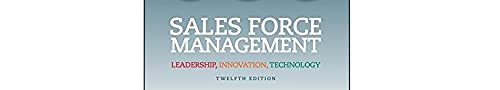 Sales Force Management: Leadership, Innovation, Technology,Used