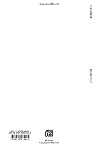 Magnificat: SATB with SATB Soli (Orch.) (Latin, English Language Edition) (Kalmus Edition) (Latin Edition),Used