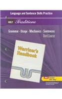 Holt Traditions Warriner's Handbook: Language and Sentence Skills Practice Third Course Grade 9,Used