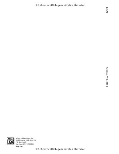 Songs, Vol 1: German, French Language Edition, Comb Bound Book (Kalmus Edition, Vol 1) (German Edition),Used