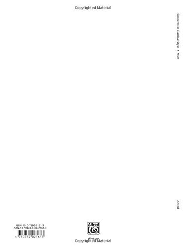 Concerto in Classical Style: In Three Movements for Solo Piano with Piano Accompaniment, Sheet (The Alfred Student Concerto Seri,Used