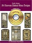 FullColor Art Nouveau Stained Glass Designs,Used