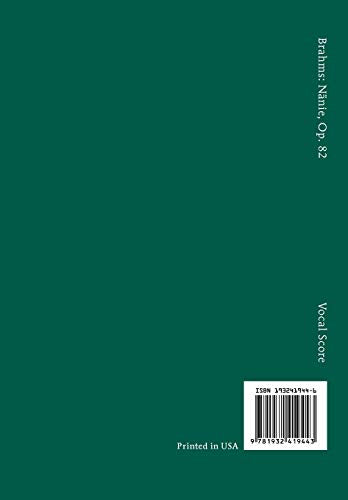 Nnie, Op. 82  Vocal Score (German Edition),Used