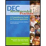 DEC Recommended Practices : A Comprehensive Guide for Practical Application in Early Intervention/Early Childhood Special Educat,Used