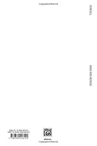 Dido and Aeneas: English Language Edition, Vocal Score (Kalmus Edition),Used