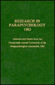 Research In Parapsychology 1983,Used