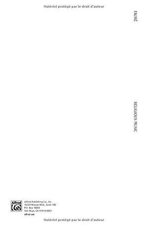 Religious Music, Cantique de Jean Racine; Other short choral works for Treble or Mixed Voices: 2 or 5Part with SATB Soli (Fren,Used
