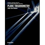 Student Solutions Manual to accompany Plane Trigonometry,Used