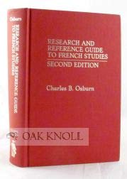 Research And Reference Guide To French Studies,Used
