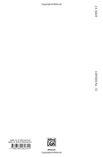 Cantata No. 72  Alles nur nach Gottes Willen: SATB with SAB Soli (Kalmus Edition),Used