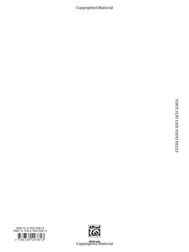 Forty Very Easy Piano Pieces (Kalmus Edition),Used