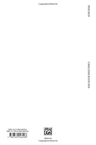 Cavalleria Rusticana: Italian, English Language Edition, Chorus Parts (Kalmus Edition) (Italian Edition),Used