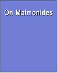 On Maimonides (Wadsworth Philosophers Series),Used