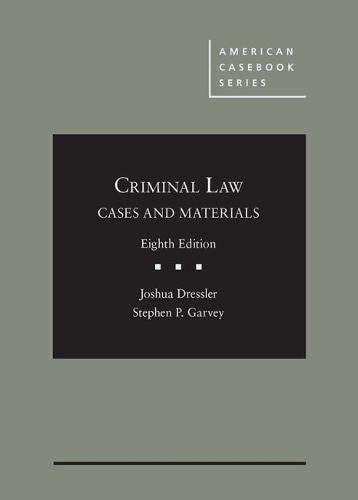 Cases And Materials On Criminal Law (American Casebook Series)-used