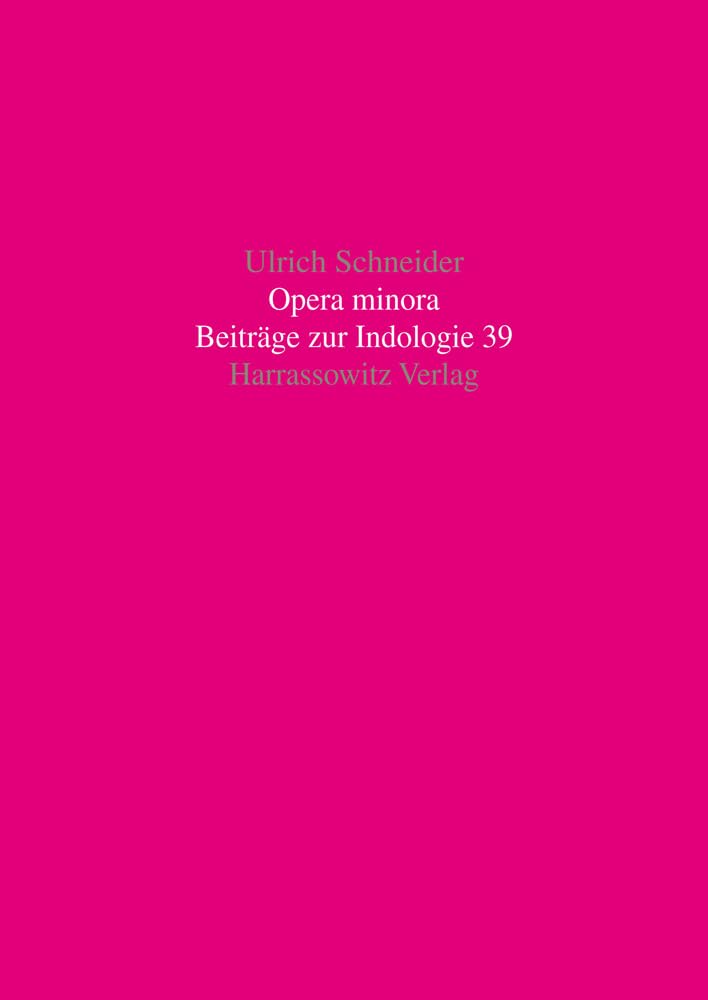 Opera Minora (Beitrage Zur Indologie,) (German Edition),Used