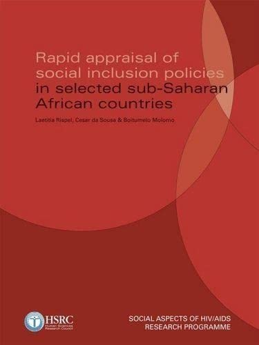 Rapid Appraisal of Social Inclusion Policies in Selected SubSaharan African Countries,Used