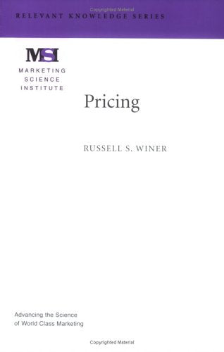 Pricing (Marketing Science Institute (MSI) Relevant Knowledge Series),Used