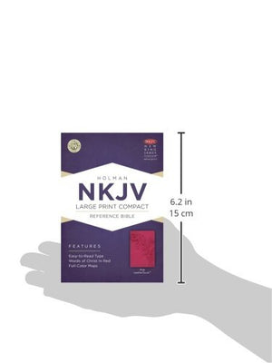 Nkjv Large Print Compact Reference Bible, Pink Leathertouch,New