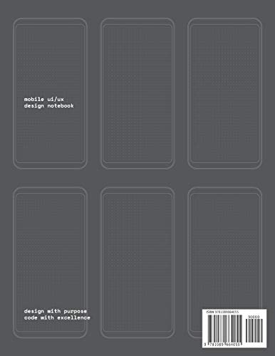Mobile UI/UX Design Notebook: (Dark Gray) User Interface & User Experience Design Sketchbook for App Designers and Developers  ,Used