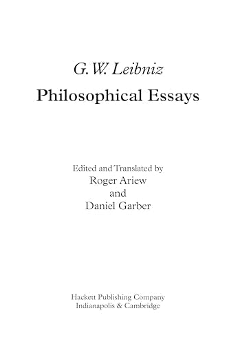 Leibniz: Philosophical Essays (Hackett Classics)