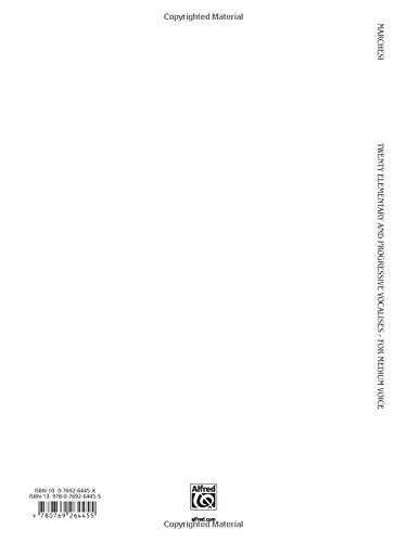 Twenty Elementary and Progressive Vocalises, Op. 15: Medium Voice (Kalmus Edition),Used