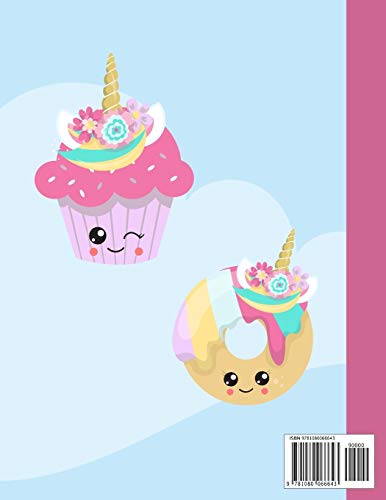 Primary Composition Book: A Unicorn Cupcake And Unicorn Donut Girls Primary Composition Notebook With 8.5