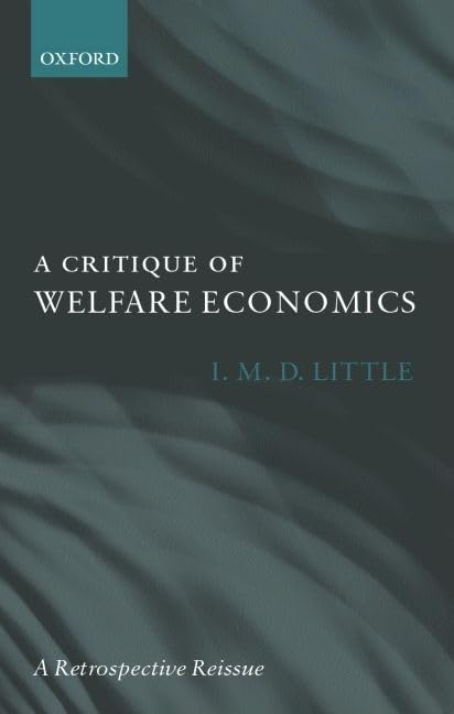 A Critique of Welfare Economics,Used