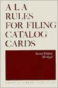 ALA Rules for Filing Catalog Cards,New