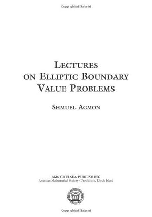 Lectures On Elliptic Boundary Value Problems (Ams Chelsea Publishing)-new
