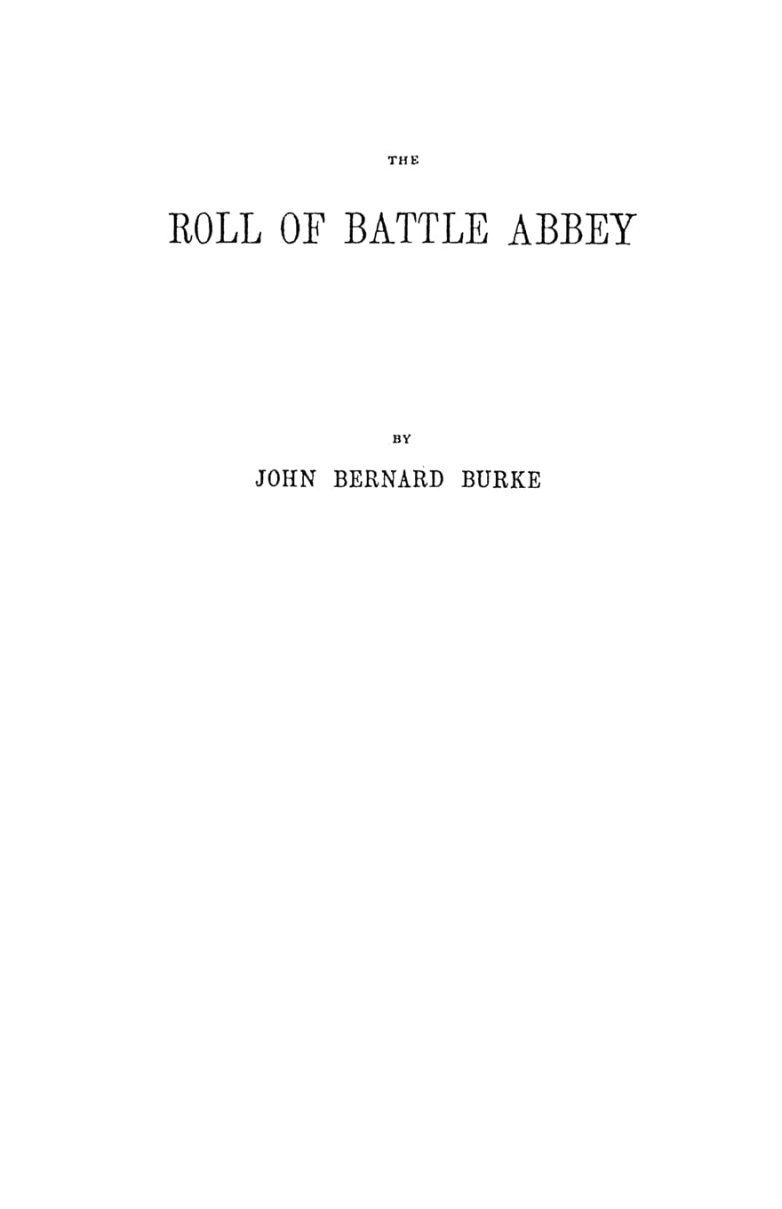 The Roll Of Battle Abbey,New