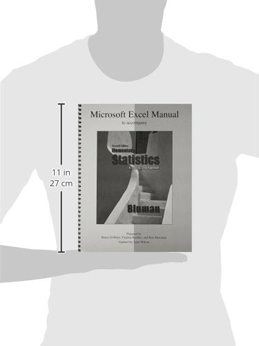 Microsoft Excel Manual Elementary Statistics: A StepByStep Approach,Used