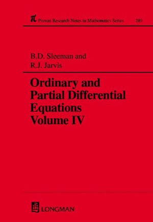 Ordinary And Partial Differential Equations Vol. Iv (Chapman & Hall/Crc Research Notes In Mathematics Series),New