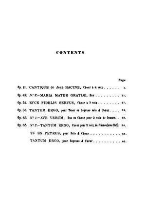 Religious Music, Cantique de Jean Racine; Other short choral works for Treble or Mixed Voices: 2 or 5Part with SATB Soli (Fren,Used