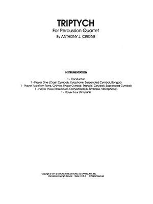 Triptych: For Percussion Quartet (Percussion Ensemble Series),Used